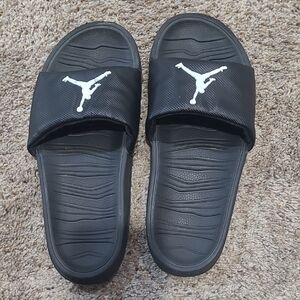 Jordan Black Slide Sandals with White Jumpman